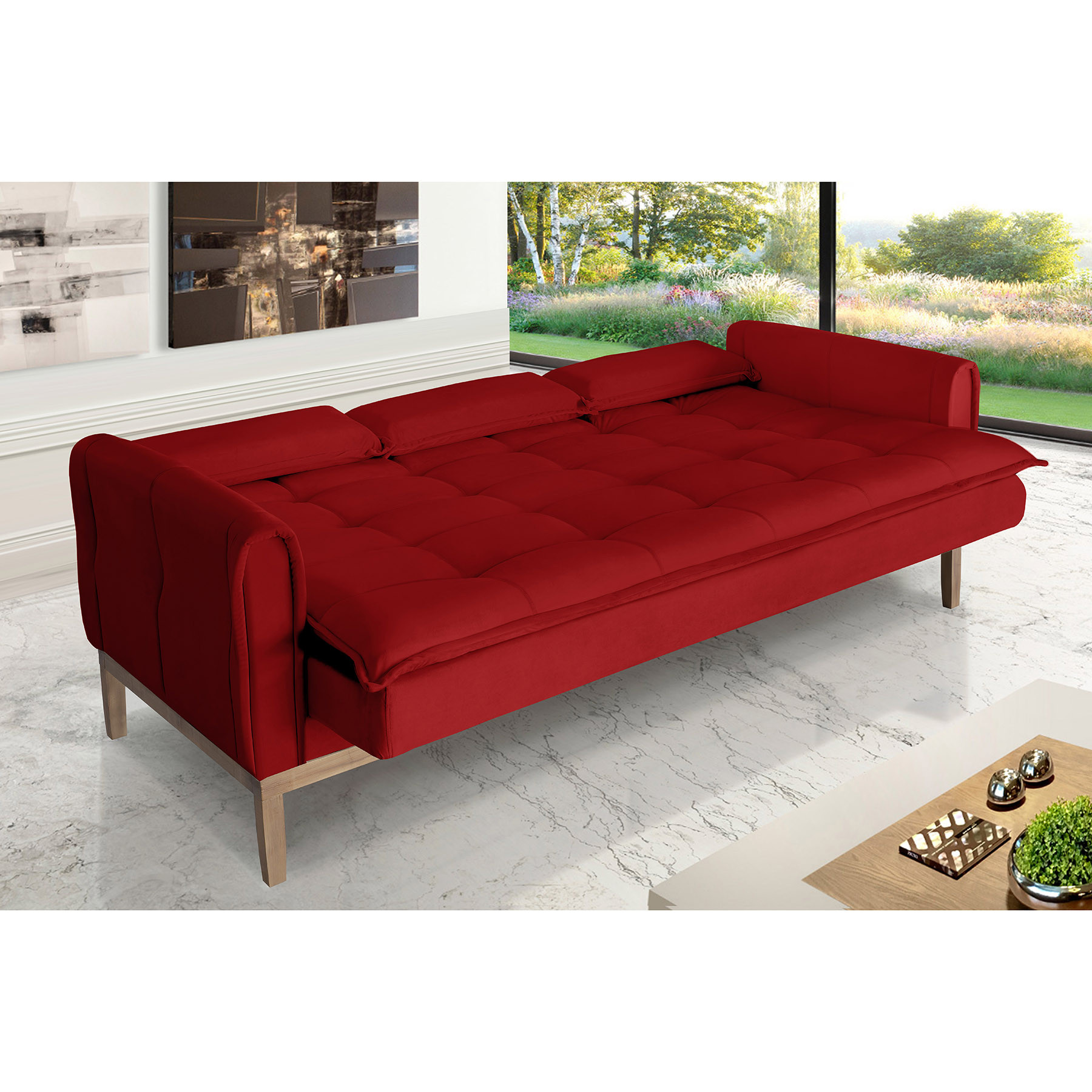 Sofá Cama Rivieira 1.70m - Vermelho