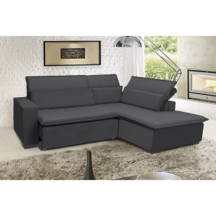 Sofá Istambul 2.60x2.10m Retrátil e Reclinável com Chaise - Chumbo