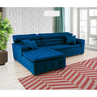 Sofá Orlando 2.20x1.90m com Chaise, Retrátil e Reclinável