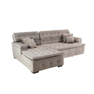 Sofá Retrátil e Reclinável Com Chaise Orlando 2.20x2.10m- Sofisticato