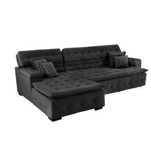 Sofá Orlando 2.40x1.90m com Chaise, Retrátil e Reclinável