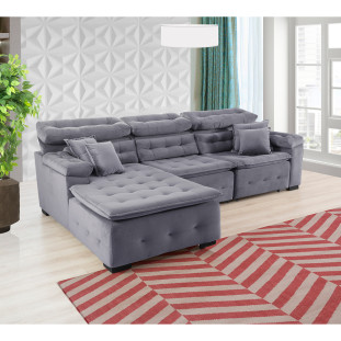 Sofá Orlando 2.80x2.10m com Chaise, Retrátil e Reclinável