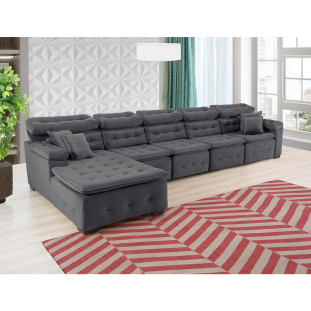 Sofá Orlando 4.20x2.10m com Chaise, Retrátil e Reclinável