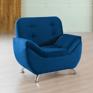 Poltrona Imperium 1.07m em Veludo Soft - Azul