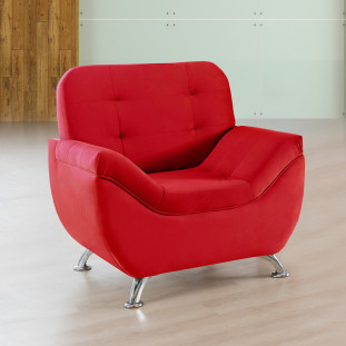 Poltrona Imperium 1.07m em Veludo Soft - Vermelho