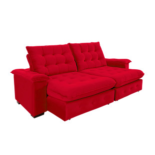 Sofá Coliseu 2.00m Retrátil e Reclinável Super Pillow  - Vermelho