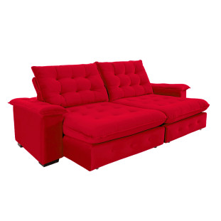 Sofá Coliseu 2.60m Retrátil e Reclinável Super Pillow - Vermelho